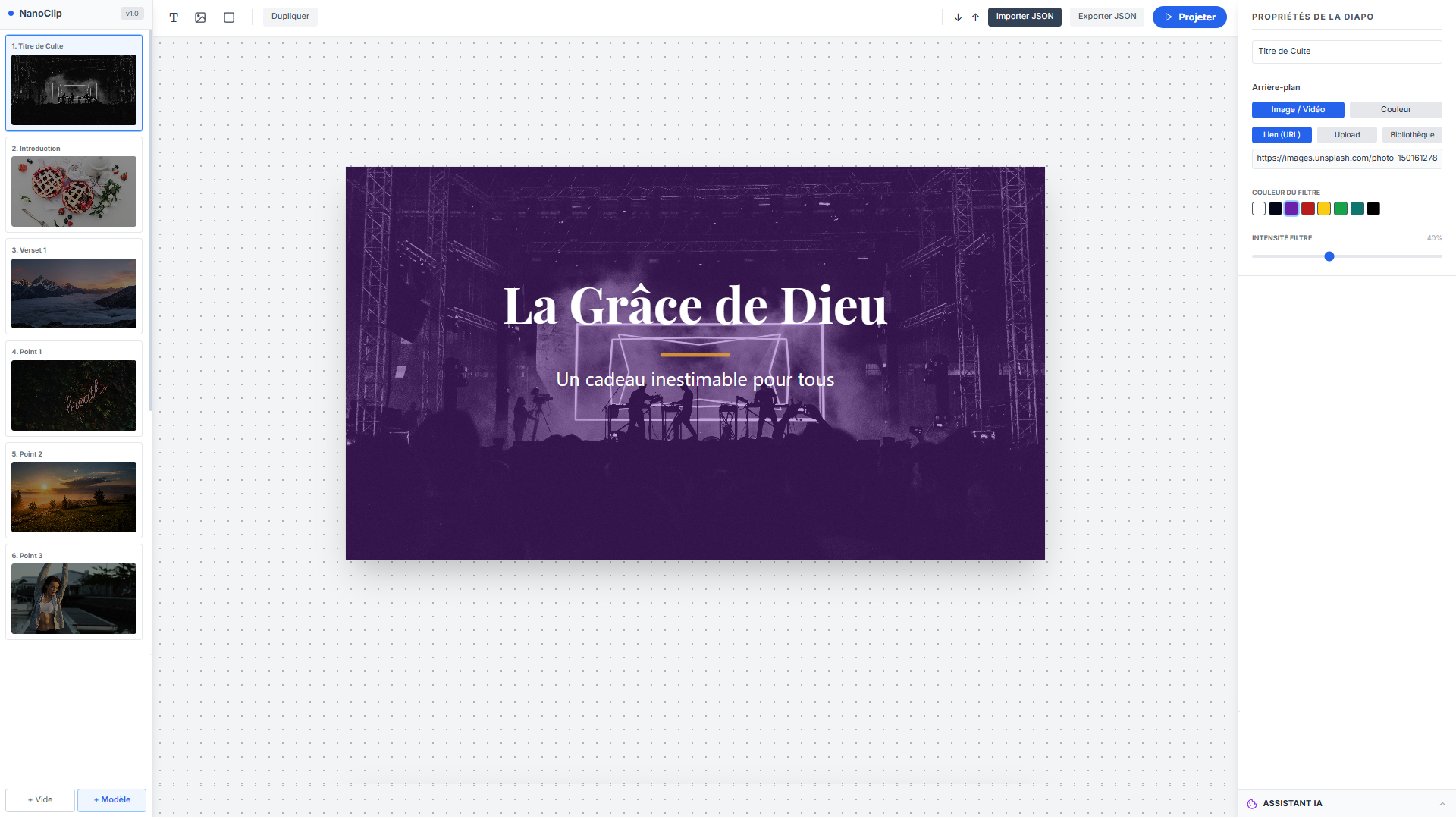 Exemple de présentation NanoClip
